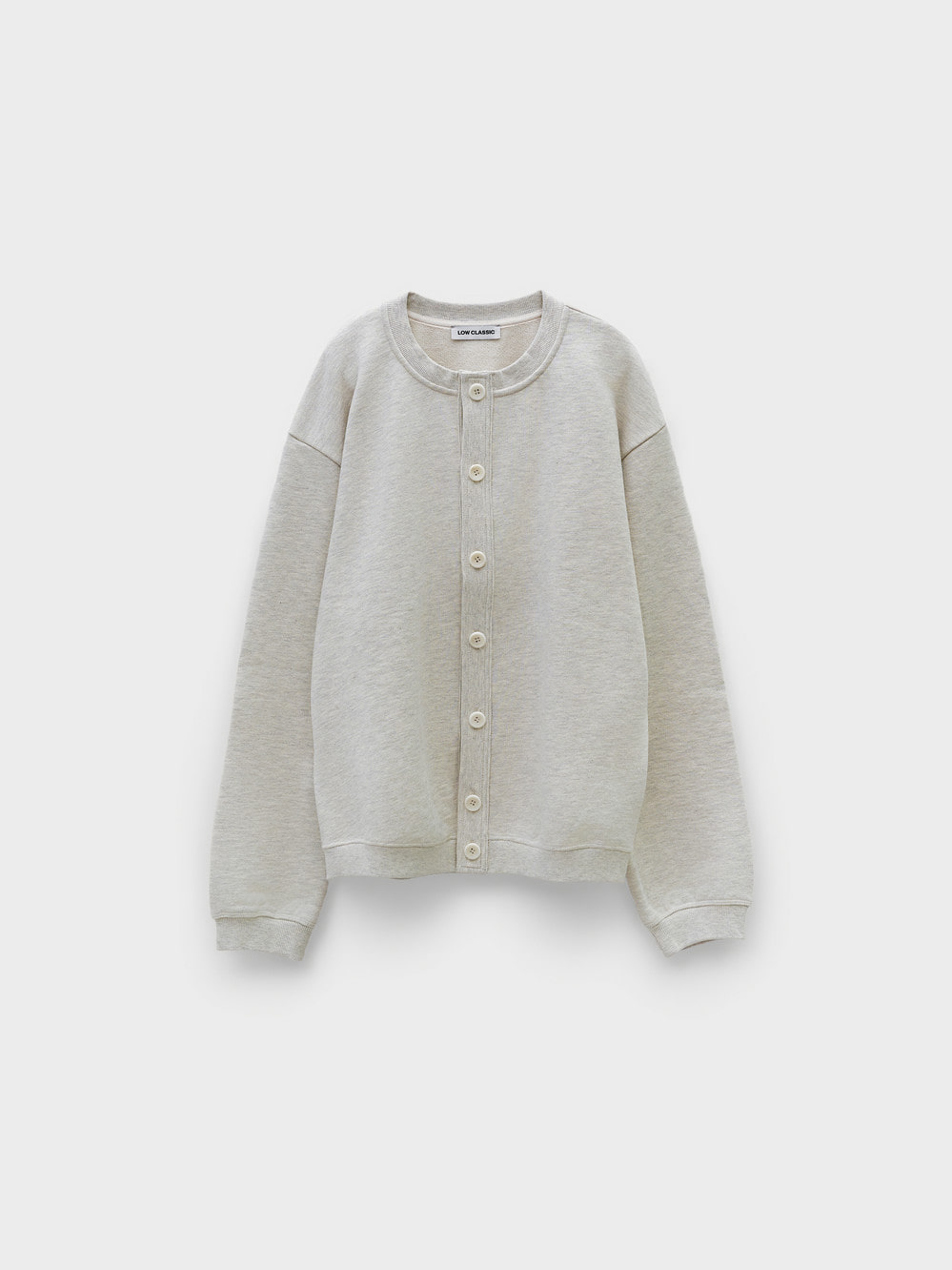 【LOW CLASSIC】 26SS BUTTON-UP SWEATSHIRT : OATMEAL