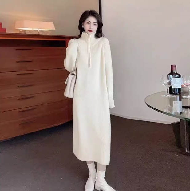 レディース スカート ワンピース ニット シンプル カジュアル ラフ メンズライク マニッシュ ボーイッシュ スポーティー オフィス ビジネス OL 通勤 学生 学校 通学 部活 デート お出かけ