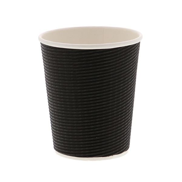 紙コップ エコ断熱カップ8オンス(240ml) ブラック 1セット(1000個:50個20パック)