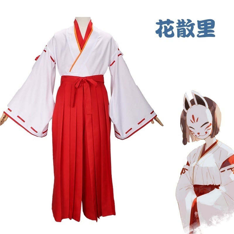 原神 巫女 花 三里 Cos 衣装 ゲーム アニメ コスプレ衣装 キャラクター同風 ハロウィン 演出衣装