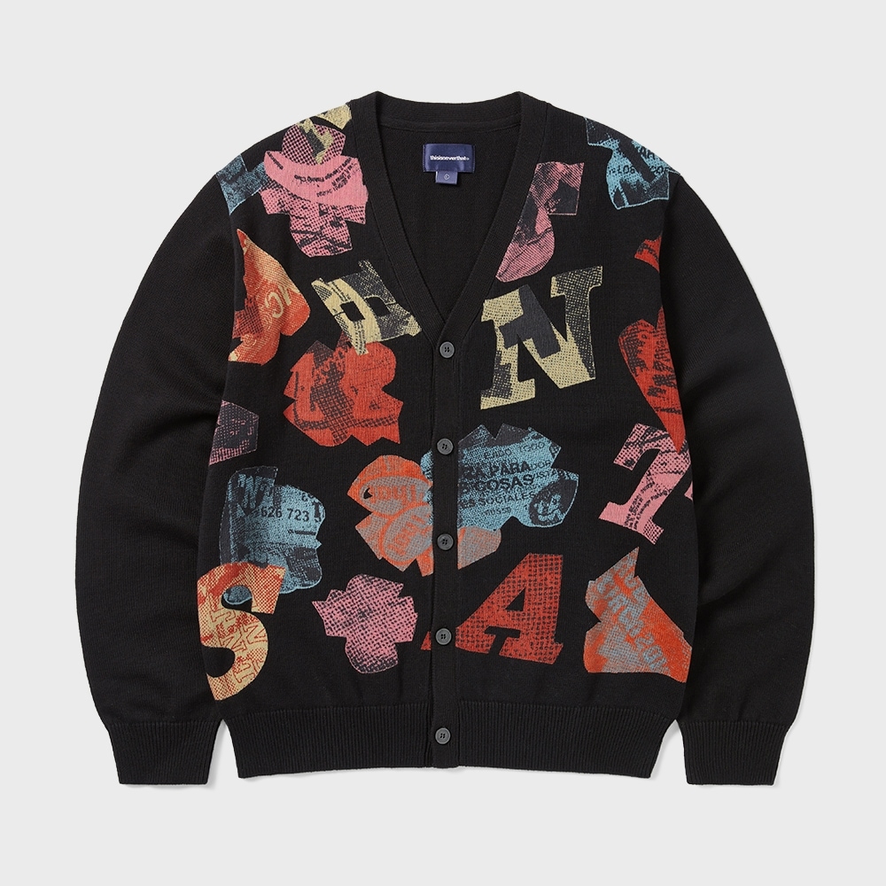 ディス・イズ・ネヴァー・ザット・ブロークン・ロゴ・カーディガンブラック