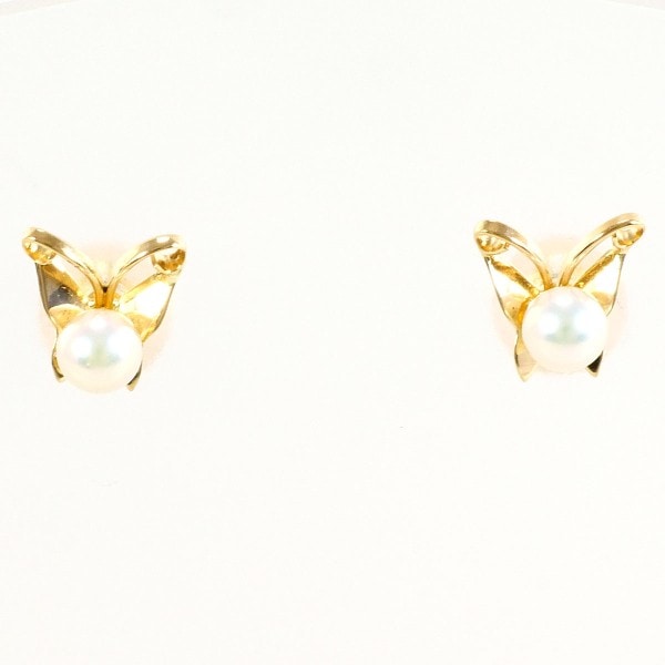 K18 18金 YG イエローゴールド ピアス パール(真珠) 総重量約0.3g ジュエリー 中古