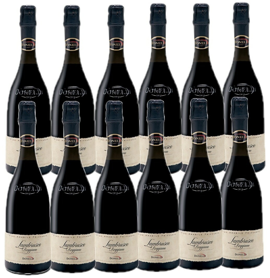 【送料無料】ドネリ ランブルスコ レッジャーノ アマービレ スカリエッティボトル 750ｍl12本［赤/微発泡/甘口/イタリア/エミリア/ロマーニャ]【本州(一部地域を除く