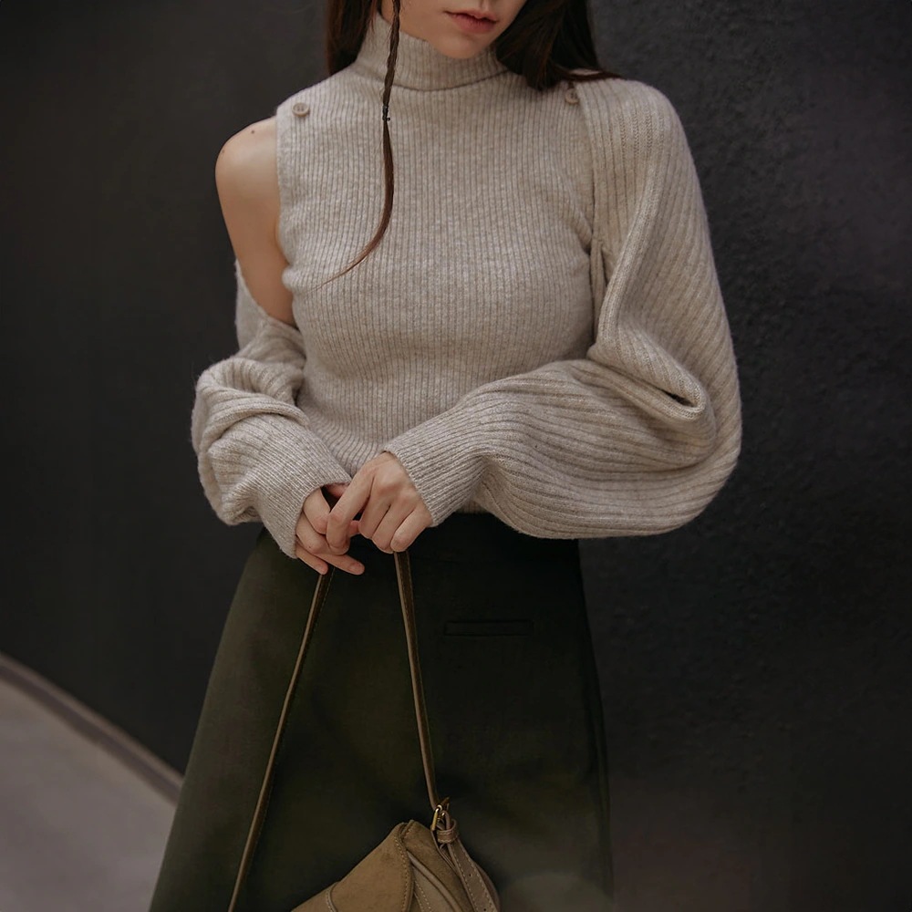 ボタンホール付きボレロカーディガン