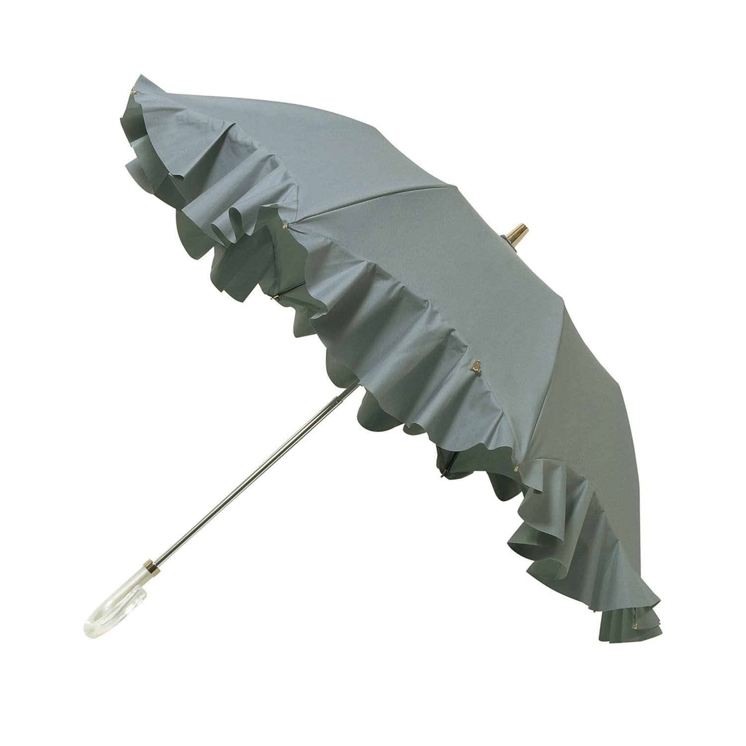 ムーンバット 【ランバン オン ブルー】 日傘 折りたたみ傘 レディース 晴雨兼用 一級遮光 遮熱 UV フレアフリル 22-084-12082-51 グレー