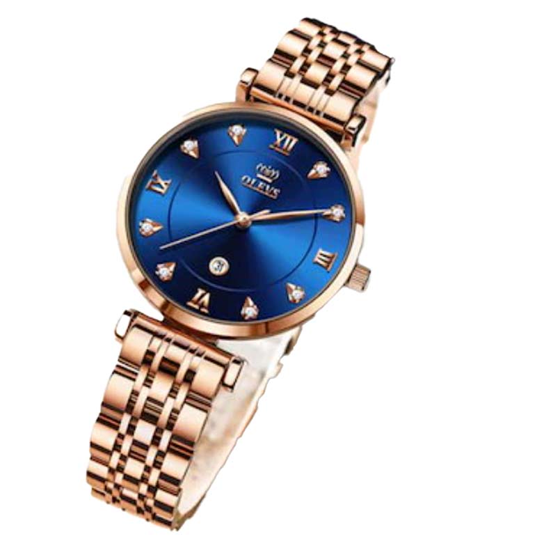 レディース 腕時計 ブレスレット ネックレス 3点セット 防水 おしゃれ ブランド ギフトゴールド×ブルー