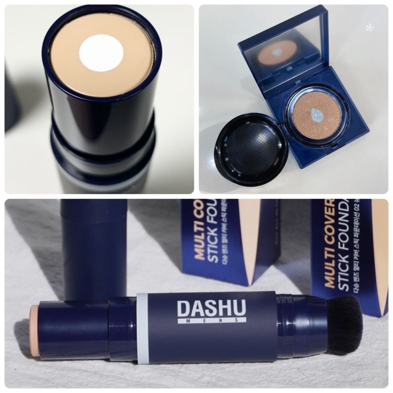 [1+1]メンズマルチカバースティックファンデーション/NO.1/NO.2/+メンズアクアマットクッション