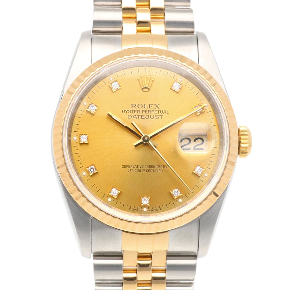 ロレックス デイトジャスト オイスターパーペチュアル 腕時計 ステンレススチール 16233G 自動巻き 1年保証 ROLEX 中古 440,000円