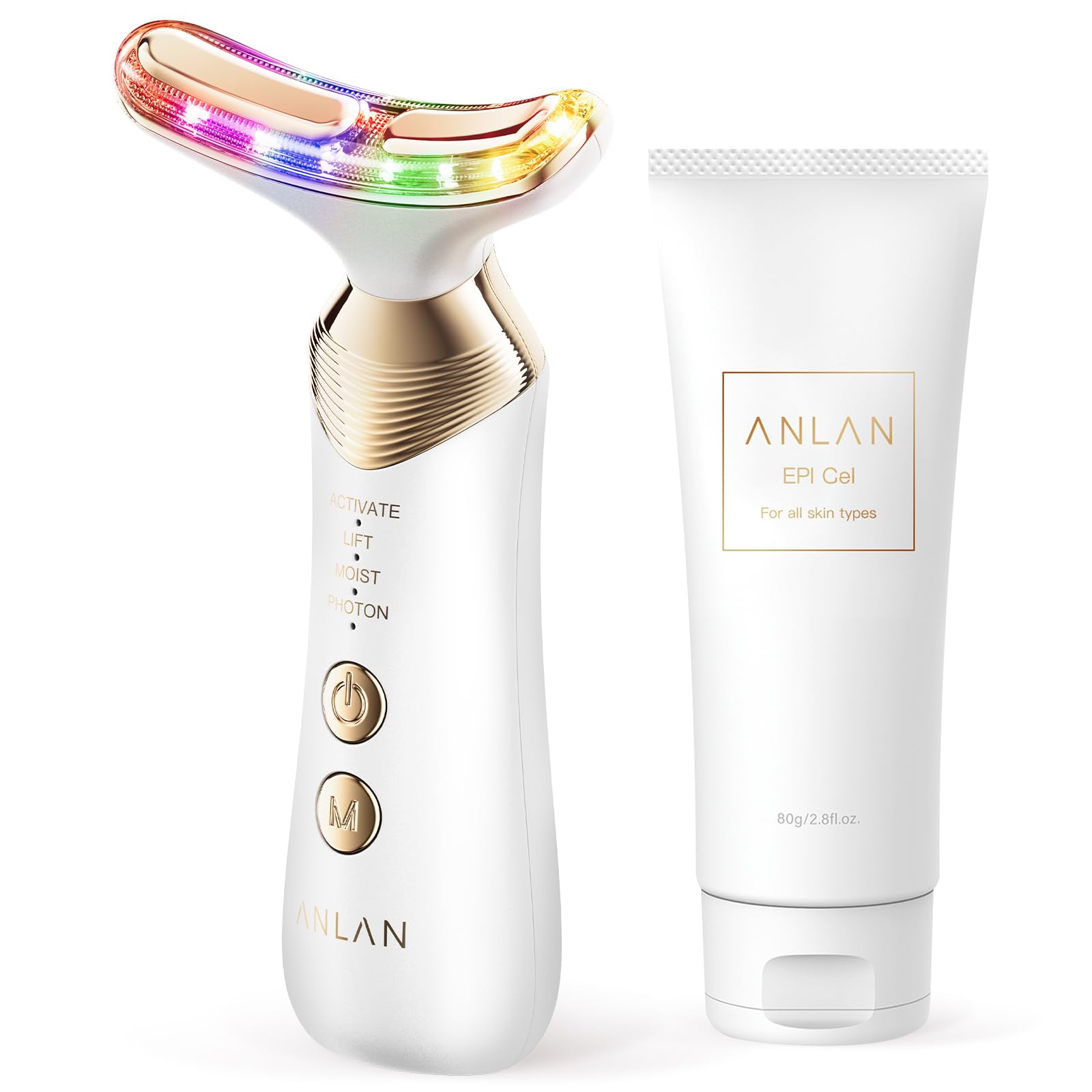 ANLAN 美顔器 かっさ リフトケア EMS 美顔ローラー 温熱 スキンケア フェイスケア ボディケア 充電式 軽量 多機能 1台4モード 5色変更可能 誕生日 プレゼント 女性 男性 旅行(セット