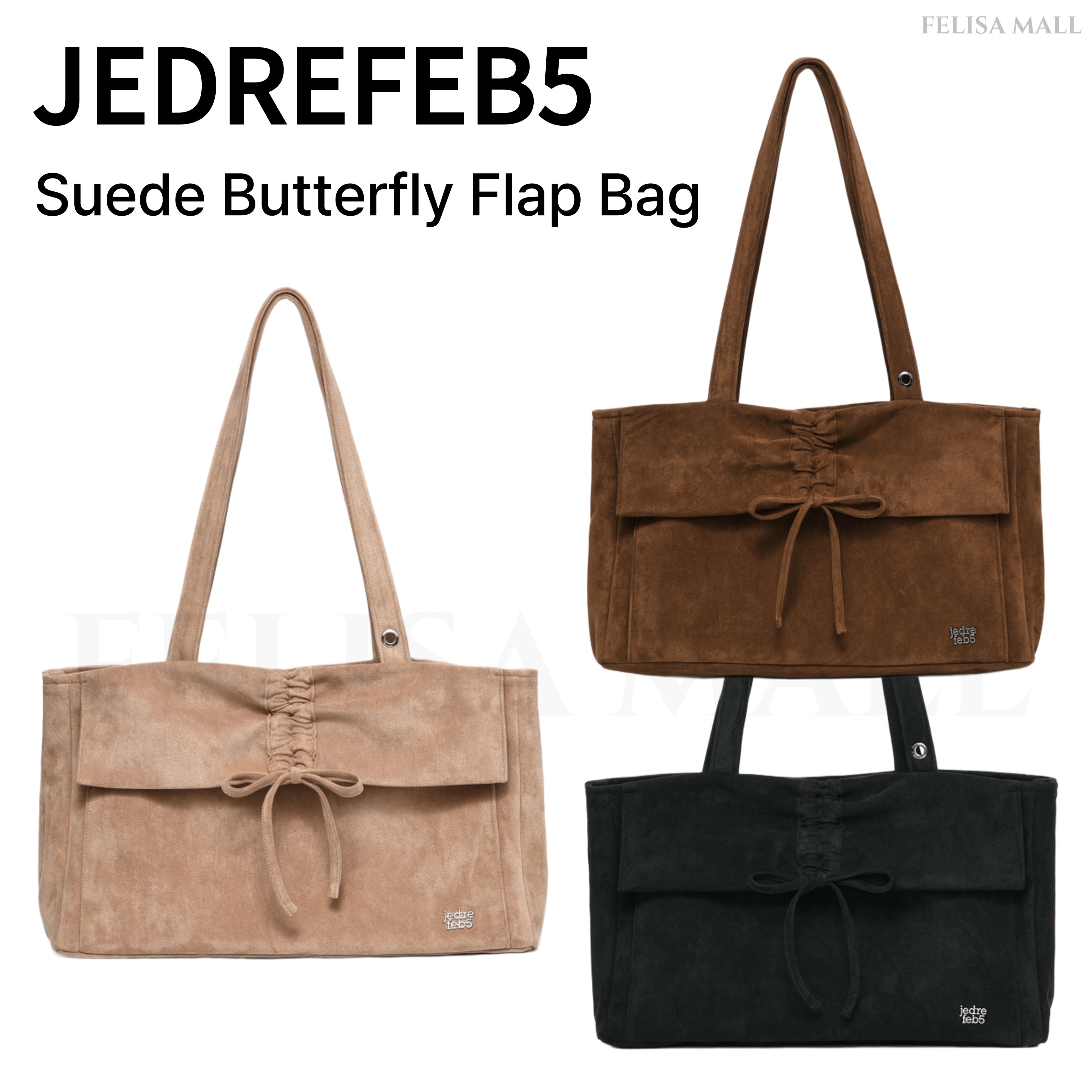 [JEDREFEB5] Suede Butterfly Flap Bag 人気バッグ 韓国ブランド