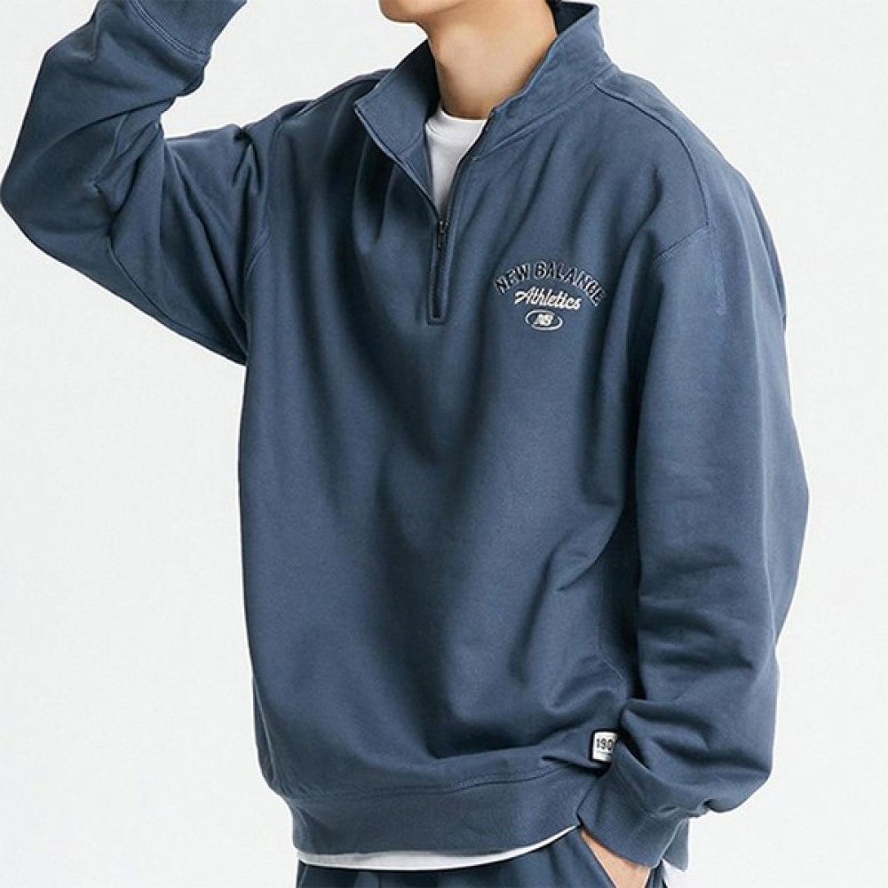 [ニューバランスシューズ] ニューバランス UNI 起毛ハーフジップアップセミオーバースウェットシャツ NBNCD41913-17
