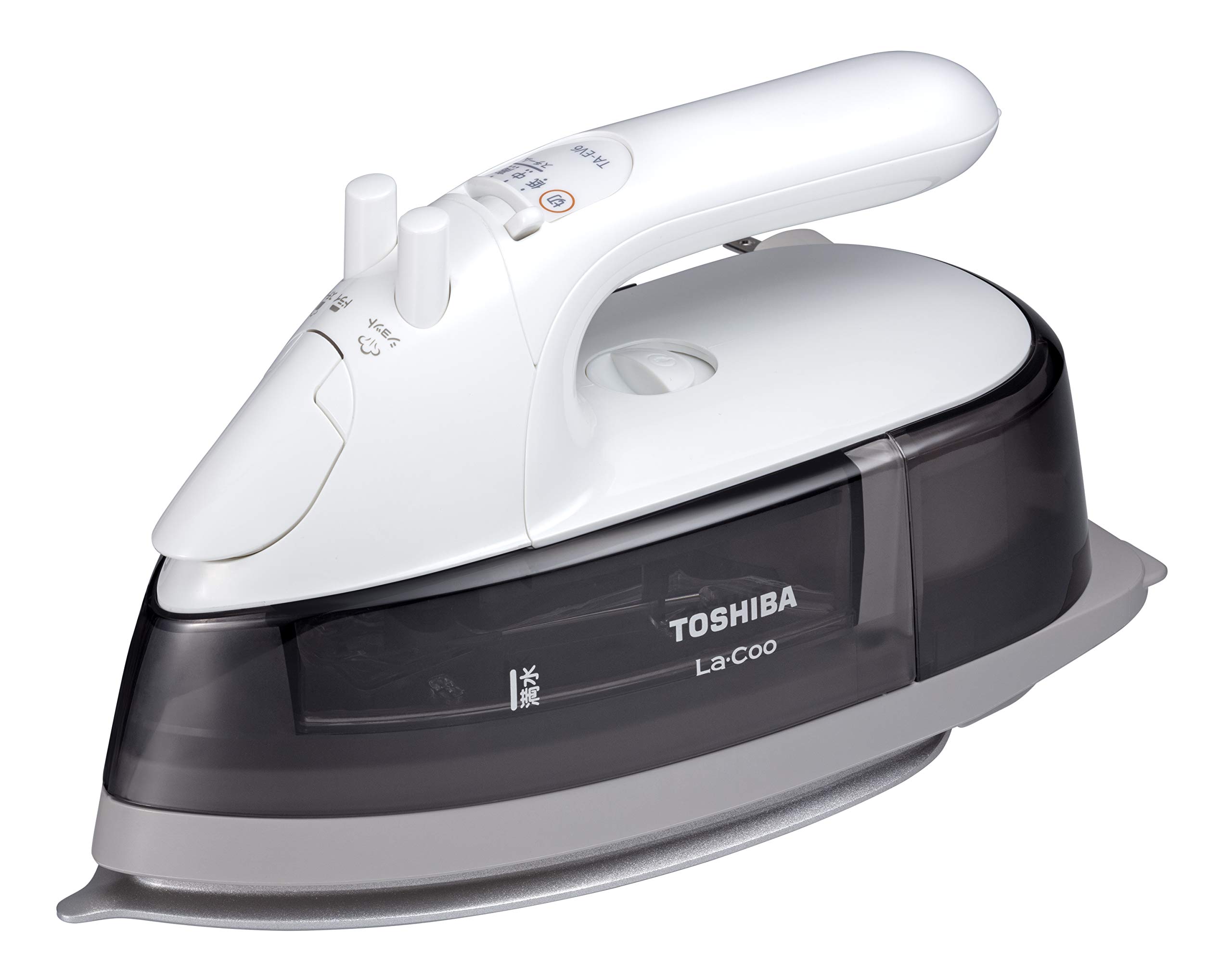 東芝(TOSHIBA) アイロン スチーム コード付き コードリール TA-EV6-H 温度調節 3段階 カセット式 タンク シルバーセラミックコート かけたまま グレー