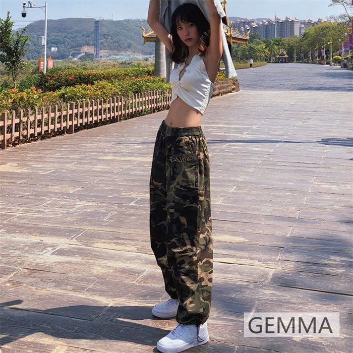 迷彩カーゴパンツ レディース メンズ ワイドパンツ 大人ダンス衣装 ヒップホップ ｈiphop JA