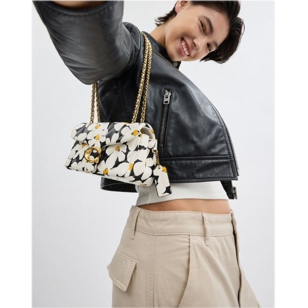 TABBY SHOULDER BAG 20 WITH QUILRING AND FLORAL PRINT CR702