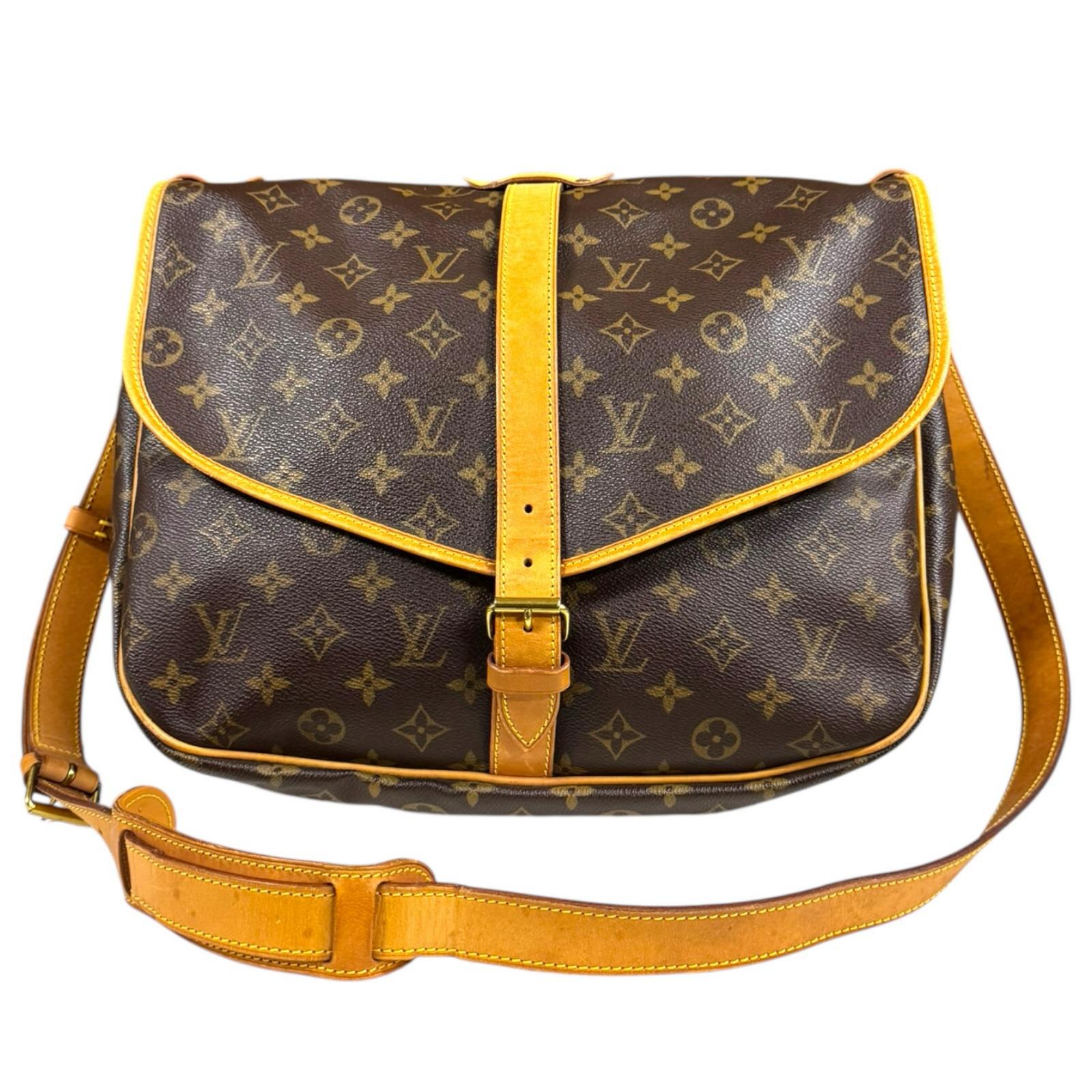 ルイヴィトン ソミュール35 モノグラム ショルダーバッグ モノグラムキャンバス M42254 ブラウン LOUIS VUITTON 中古