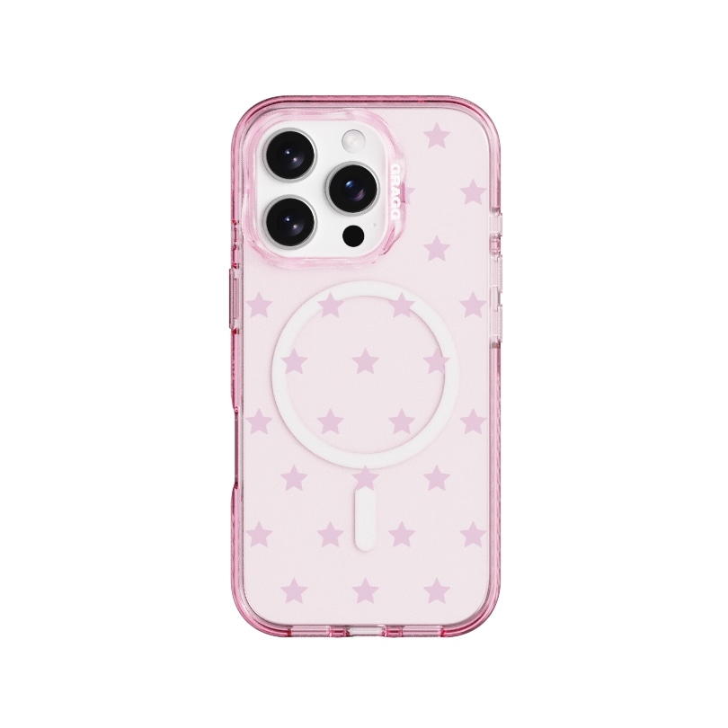 【GRAGG】 MAGSAFE LAYERS FRAME CASE CLEAR PINK - DOT FIELD STAR 正規品