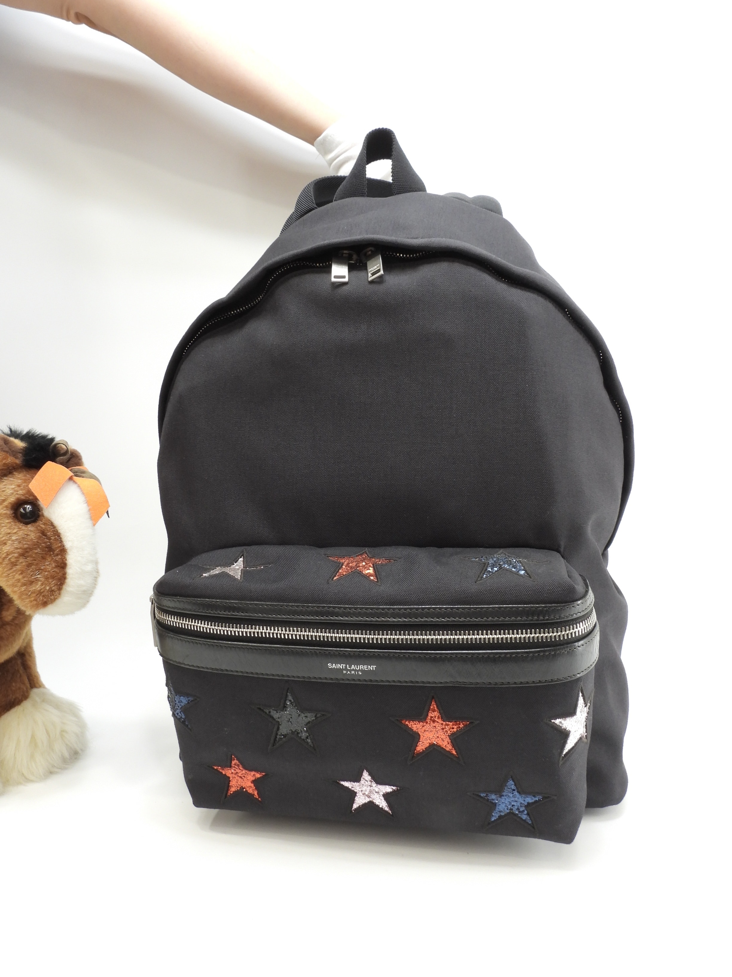 バックパック スター ナイロン革黒 リュックサックバッグ 美品@ 3