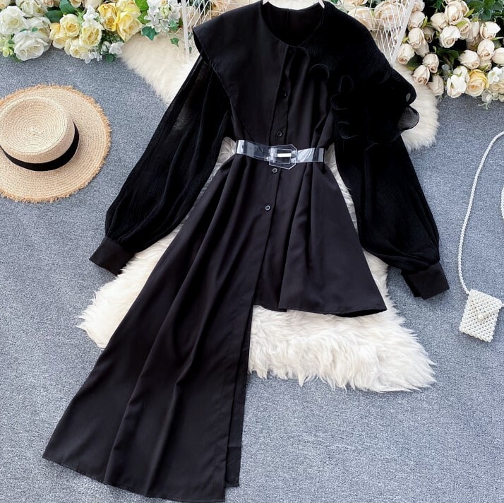 アンバランスミディアムブラウス 長袖ブラウス シャツ ブラウス20代 30代 5,016円