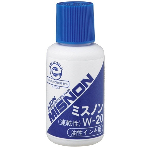 （まとめ買い）ライオン事務器 修正液 ミスノン 速乾性 油性インキ用 20ml W-20 274-20 [x10]