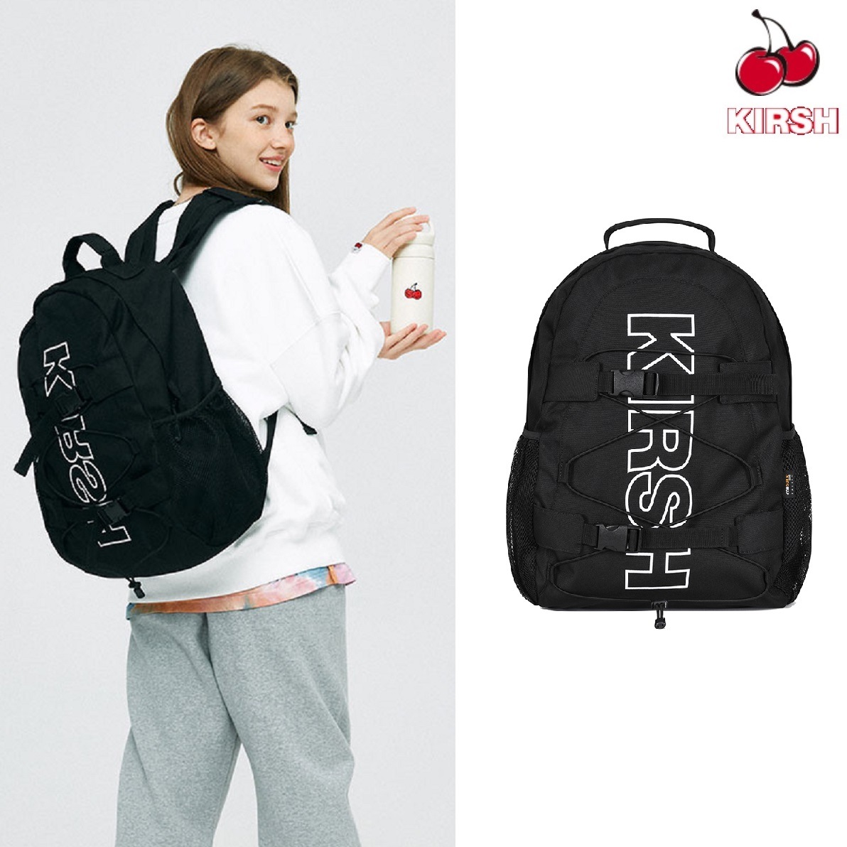 Pocket Logo Sports Backpack KS [BLACK] パック