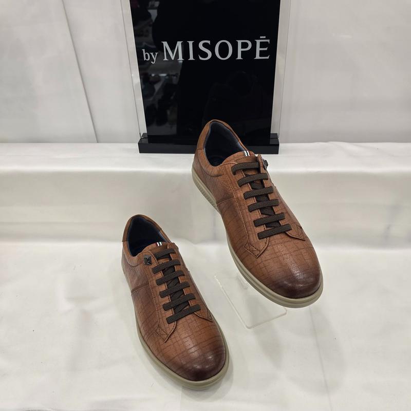 By 男性柄レザーバンドスニーカー 122HT130TG002 LBROWN 2 JJ