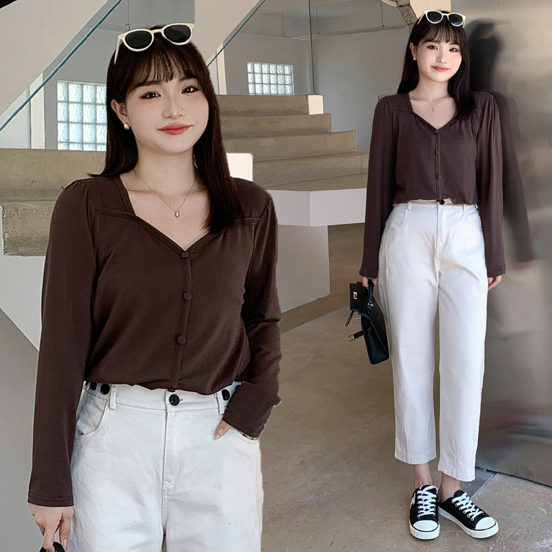 5L 4L 秋冬 韓国 大きいサイズ 長袖ニットトップス レディースシャツブラウス タイト ストレッチ 30代 40代 50代 60代腹を隠して大コード女装早秋フランス襟長袖tシャツ韓国版長袖ニット3ニット