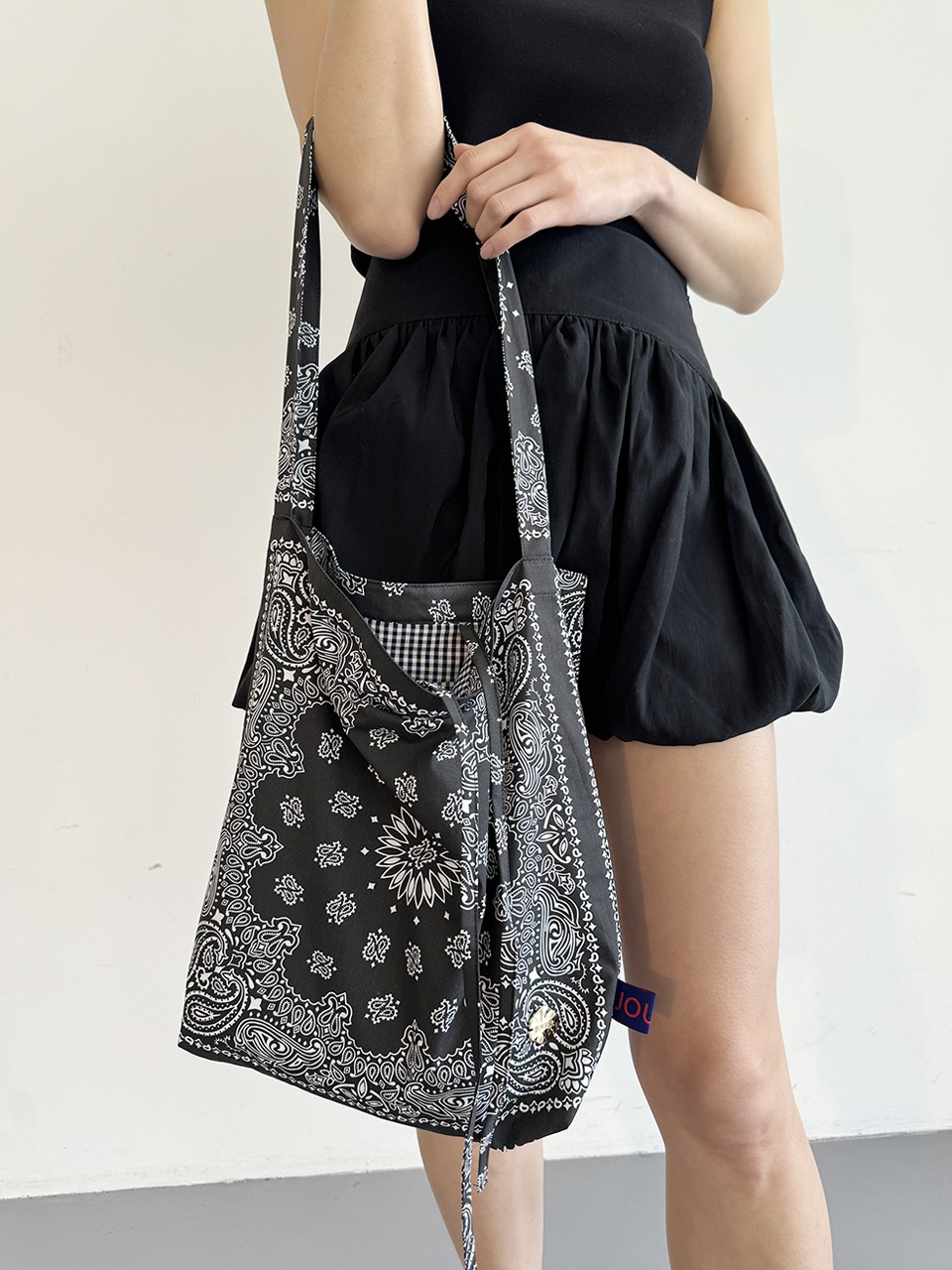 Bandana Shoulder Bag. Black