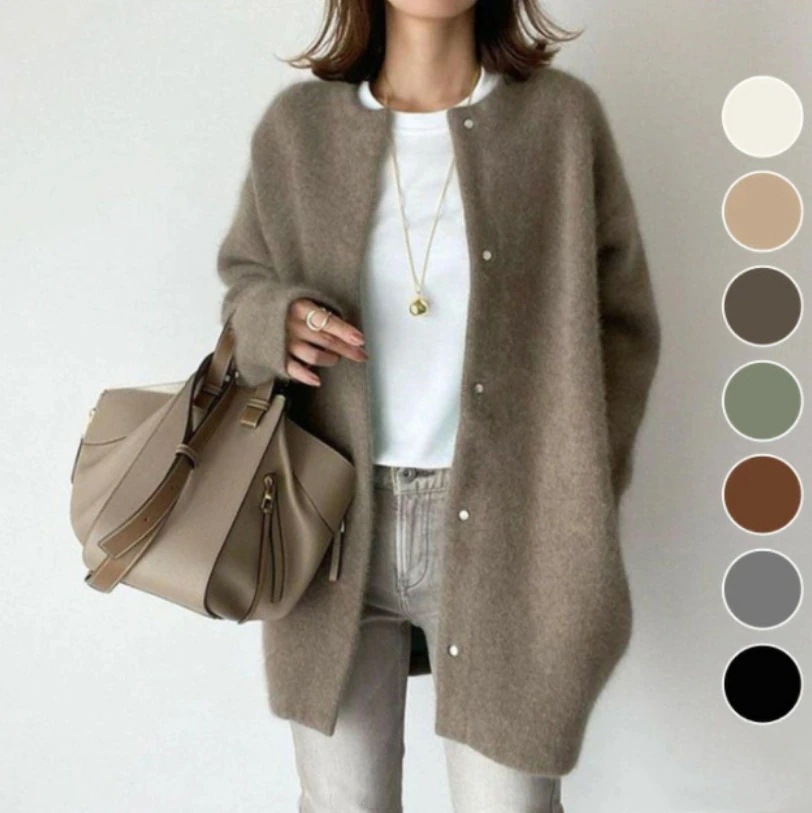 春秋 カシミヤタッチ 【メーカー直配】 ゆる ラジャ カーディガン 通勤30%までに制限