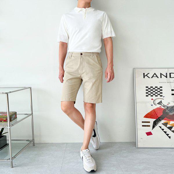 メンズ バンディングハーフパンツ コットンハーフパンツ 夏パンツ 冷蔵庫パンツ リネンハーフパンツ ハーフパンツDJ-PTH-SKSS019-ブラック