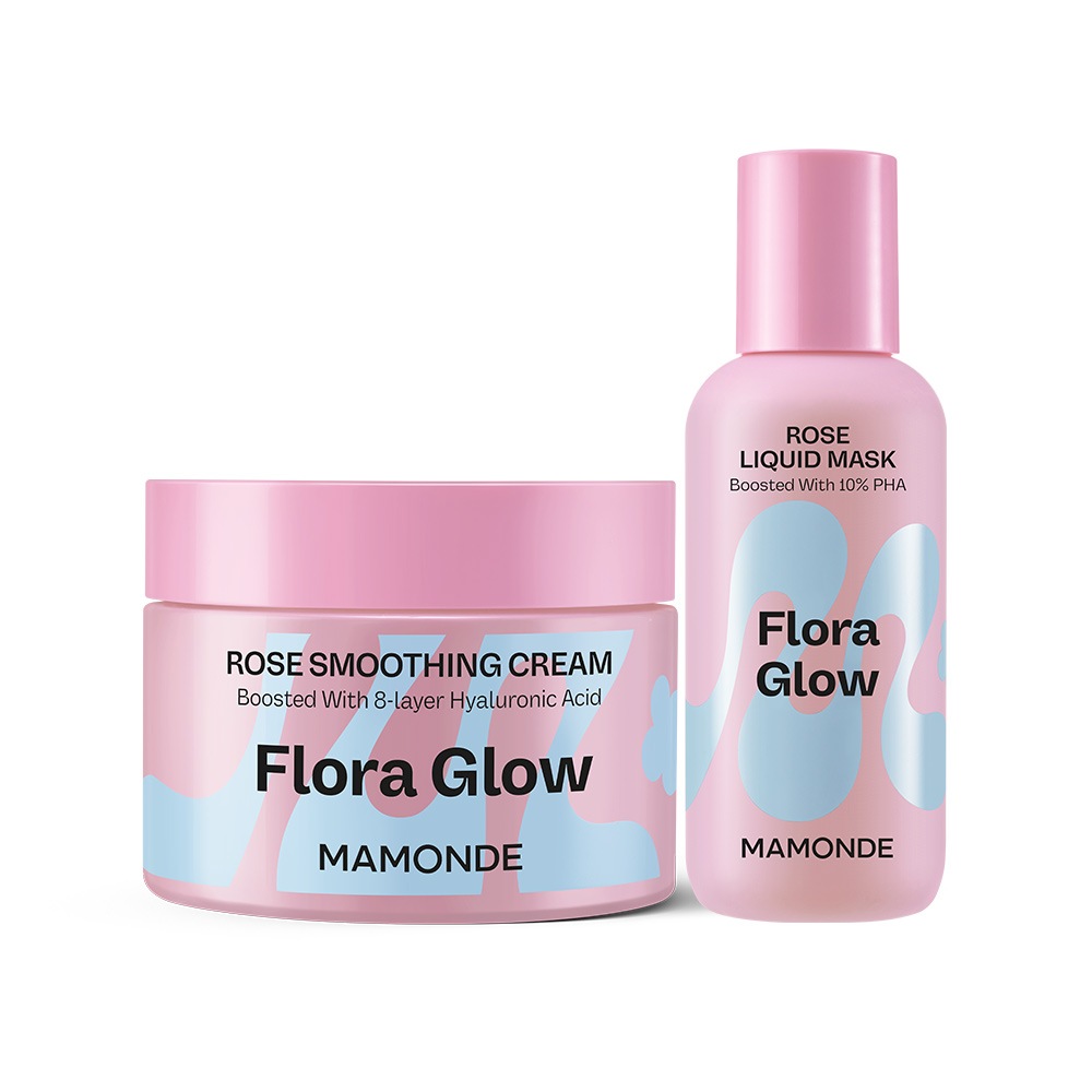 マモンドフローラグローローズリキッドマスク80ml +ローズスムージングクリーム50ml 2種