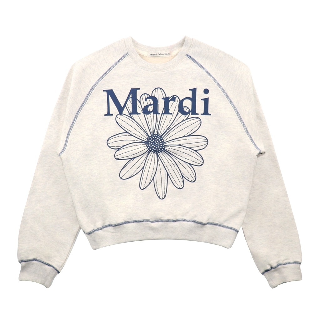 RAGLAN FLOWERMARDI OATMEAL BLUE 長袖 レディース 韓国 ファッション アパレル