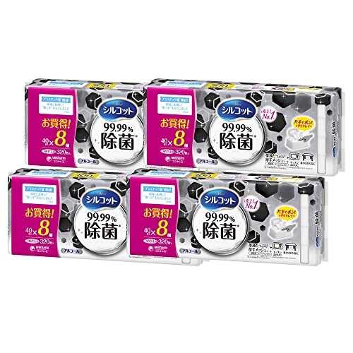 【Amazon.co.jp限定】シルコット 99.99％除菌 ウェットティッシュ アルコールタイプ 詰替 1280枚（40枚8P4個）ユニチャーム [ケース品]