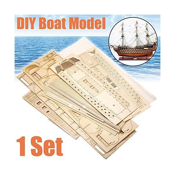SIourso Model Ship Kit Wooden Ship Models Kits 1 Set Diy Handmade Assembly Ship Wooden Sailing Boat
