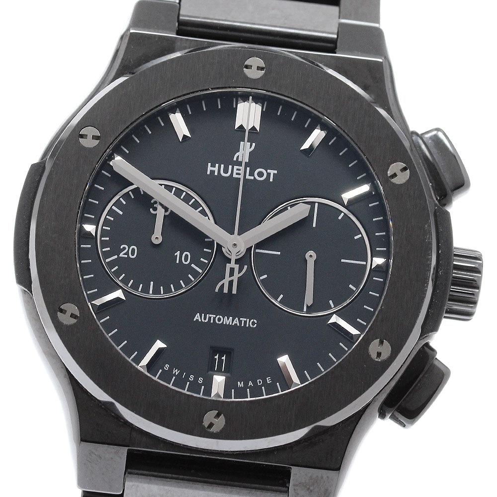 ウブロ HUBLOT 520.CM.1170.CM クラシック フュージョン クロノグラフ ブラックマジック 自動巻き メンズ 美品 箱付き_948621【中古】