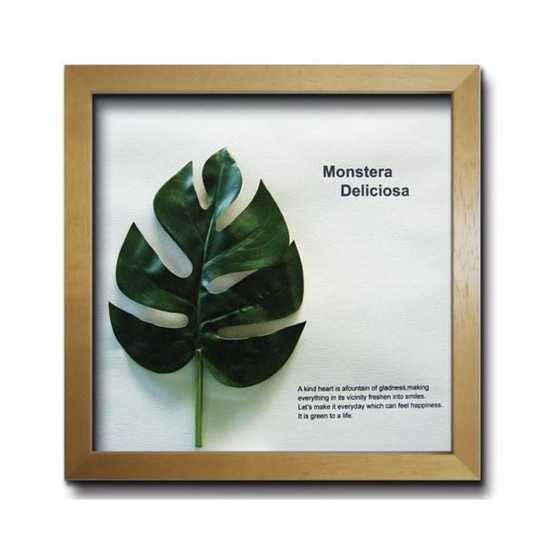 アートフレーム リーフパネル グリーン おしゃれ ウォールデコレーション ナチュラル 壁掛け 飾り 観葉植物 モンステラ 325x325mm