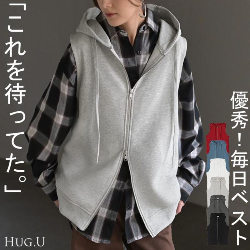 ベスト スウェット パーカー スポーティー ジレ スウェットベスト アウター gifts for women レディース comfortable ライトアウター トップス ノースリーブ トレーナー
