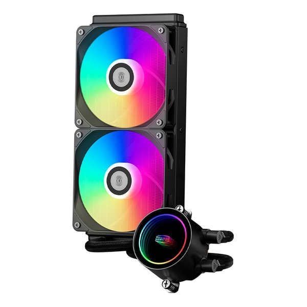 オールインワン水冷クーラー 120mmファンx2搭載/ブラック DA240-ARGB-BK