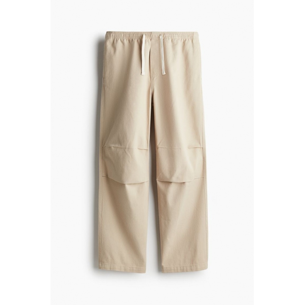 H&M ルーズフィットツイルパンツベージュ
