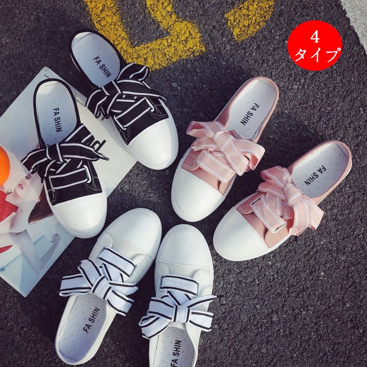 大きめリボンがカワイイバブーシュタイプのスリッポンエスパドリーユライト エスパドリーユ ス