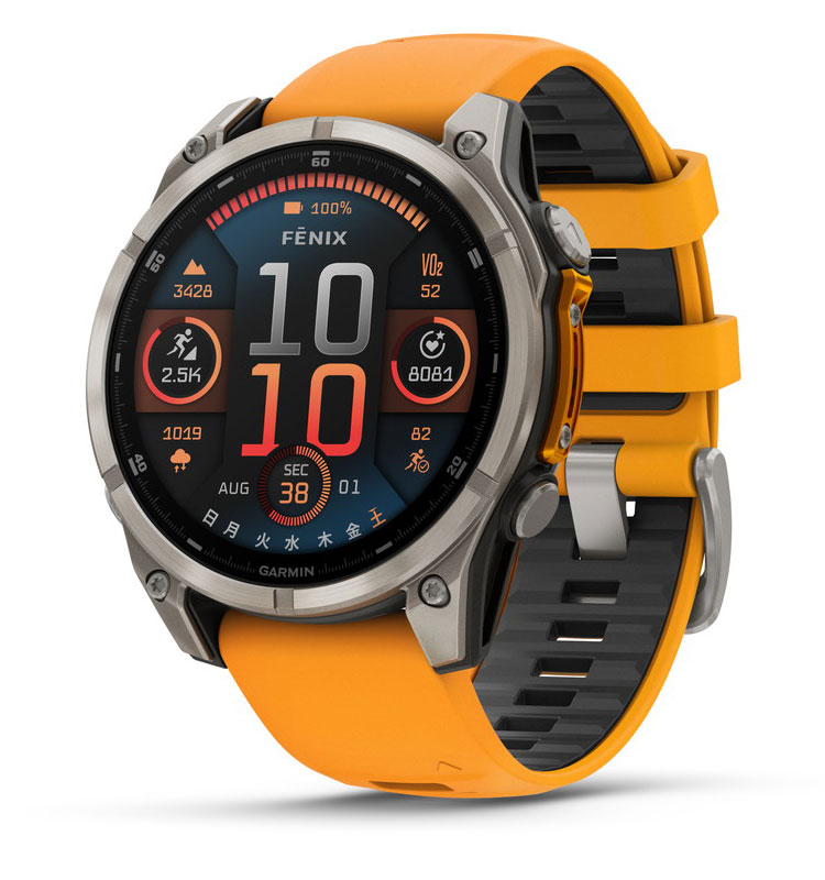 ガーミン fenix 8 Sapphire AMOLED 47mm Ti / Orange 【Suica対応】スマートウォッチ 010-02904-17