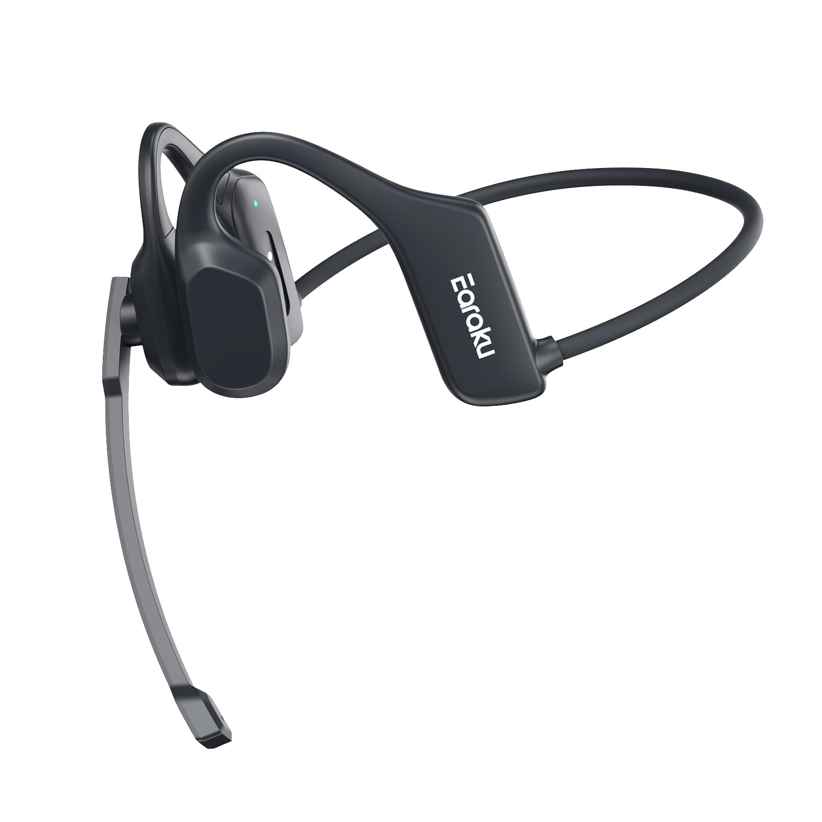 Earaku(イアラク) Bluetoothヘッドセット 通話用イヤホン 両耳 耳掛け 空気伝導 ヘッドセット マイク付き Bluetooth5.3 AAC対応 ミュート機能 ENCノイズキャンセリン