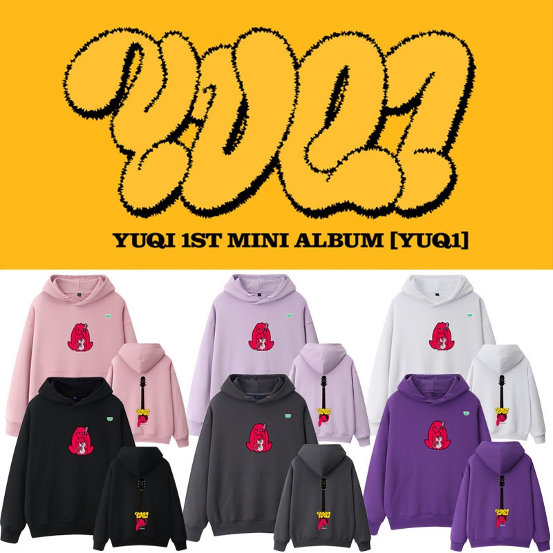 期間限定gidle ソングユウキアルバム Yuq1i 春パーカープルオーバールーズプリントガード服 2枚購入でカード1パスケース