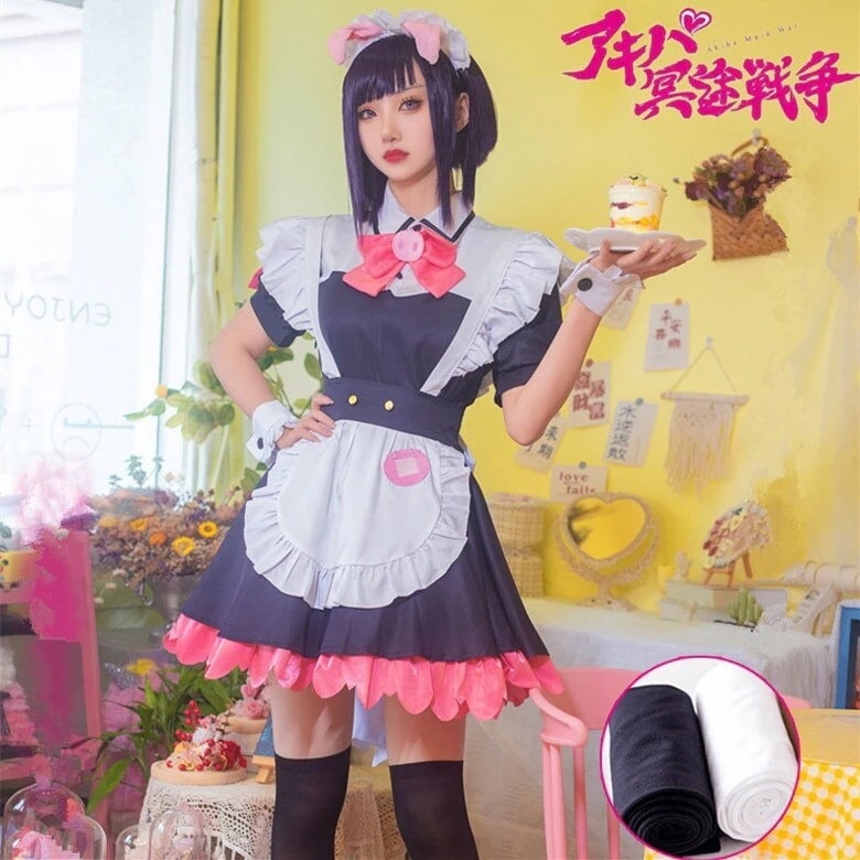 2025年新作入荷コスプレ ハロウィン スーツ アキバ冥途戦争 メイドカフェ とんとことん 和平なごみ 万年嵐子 ゆめち しぃぽん コスプレ衣装 コスチューム イベント ハロウィン 仮装 変装