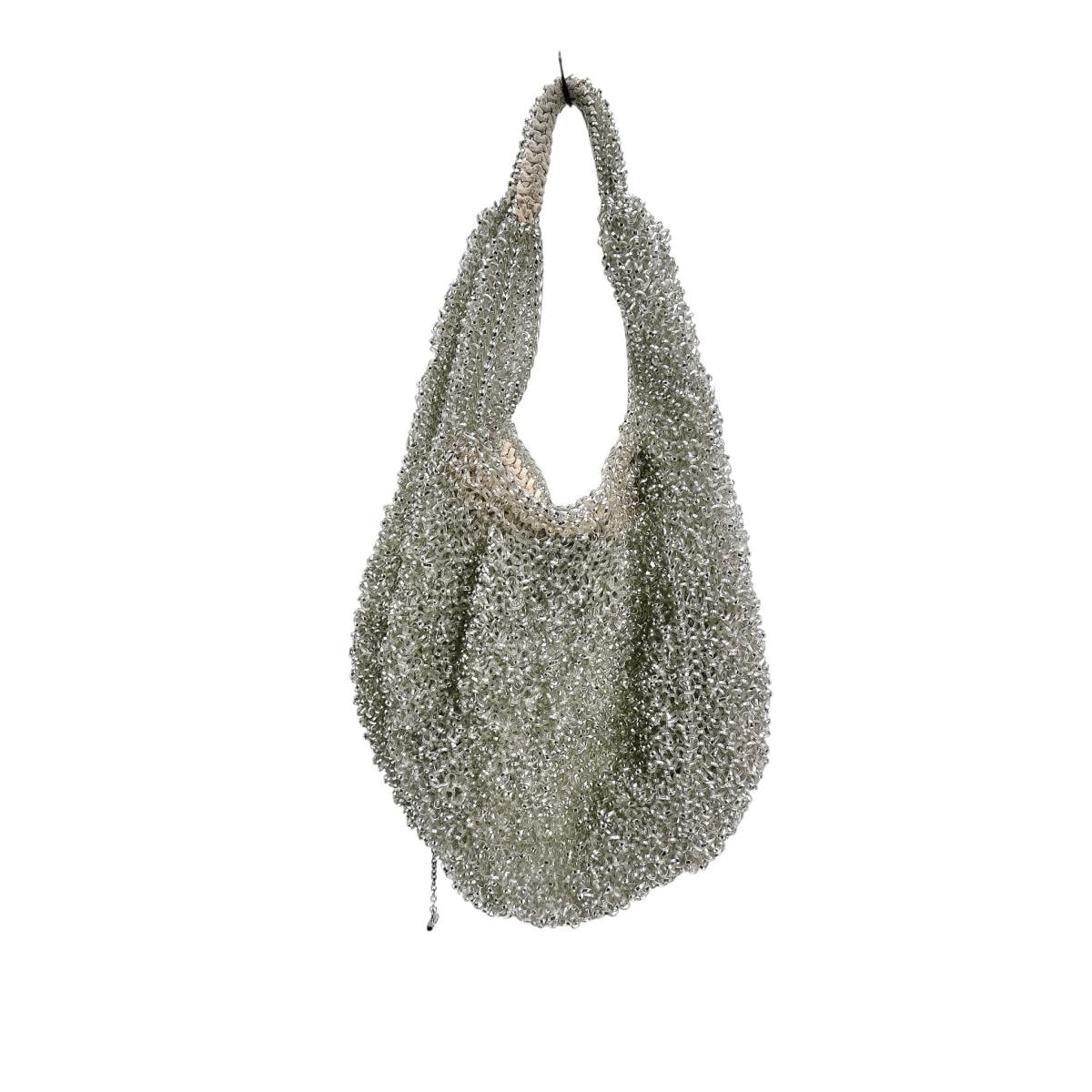 トートバッグ お出かけ ワイヤーバッグ ベージュ