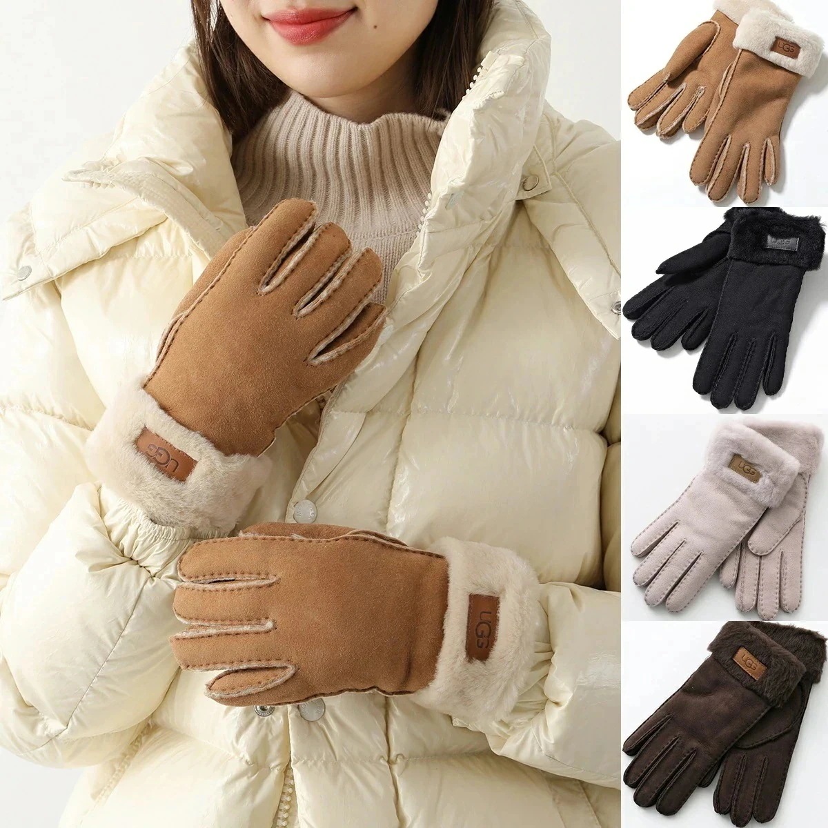 UGG アグ グローブ TURN CUFF GLOVE 17369 レディース ターン カフ 手袋 シープスキン ファー ボア ロゴ カラー5色