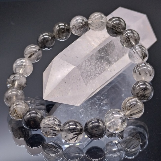 ブラックルチルクォーツ トルマリン・イン・クォーツ 10mm ブレスレット パワーストーン 天然石