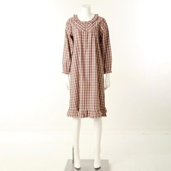 VGN4580_ウォームフレッシュ先染めチェックワンピースパジャマ