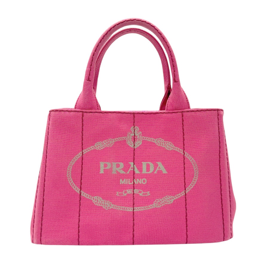 プラダ PRADA ハンドバッグ トートバッグ ショルダーバッグ カナパ キャンバス ピンク レディース z2860
