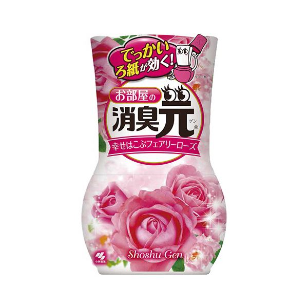 （まとめ）小林製薬 お部屋の消臭元幸せはこぶフェアリーローズ 400ml 1セット（3個）[x5]