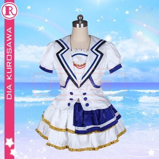 【新品開催 即納】ラブライブ Aqours サンシャイン lovelive sunshine 黒澤ダイヤ 打歌服 Jumping Heart コスプレ衣装 浦星女学院 コスチューム コミケ